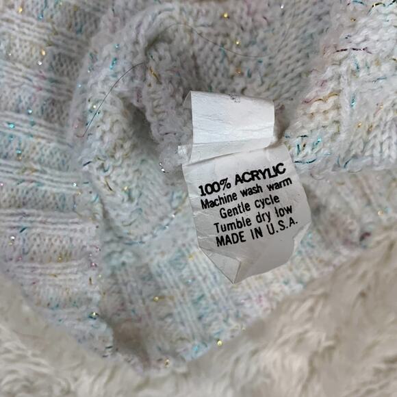 Vintage Helen Sue white sparkle thread crew neck sweater, 4 - Picture 7 of 7